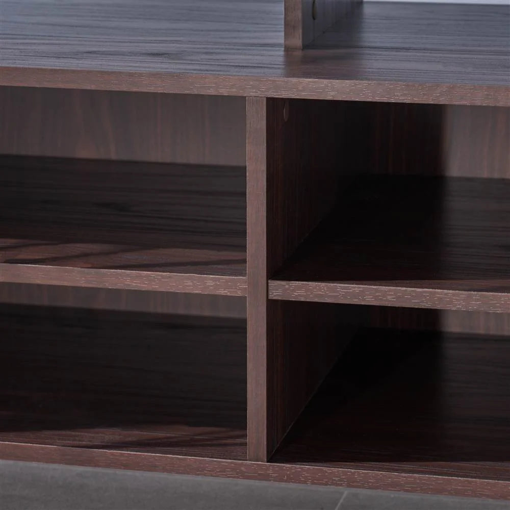 Faux Wood Overlay TV Stand in Dark Walnut G45695