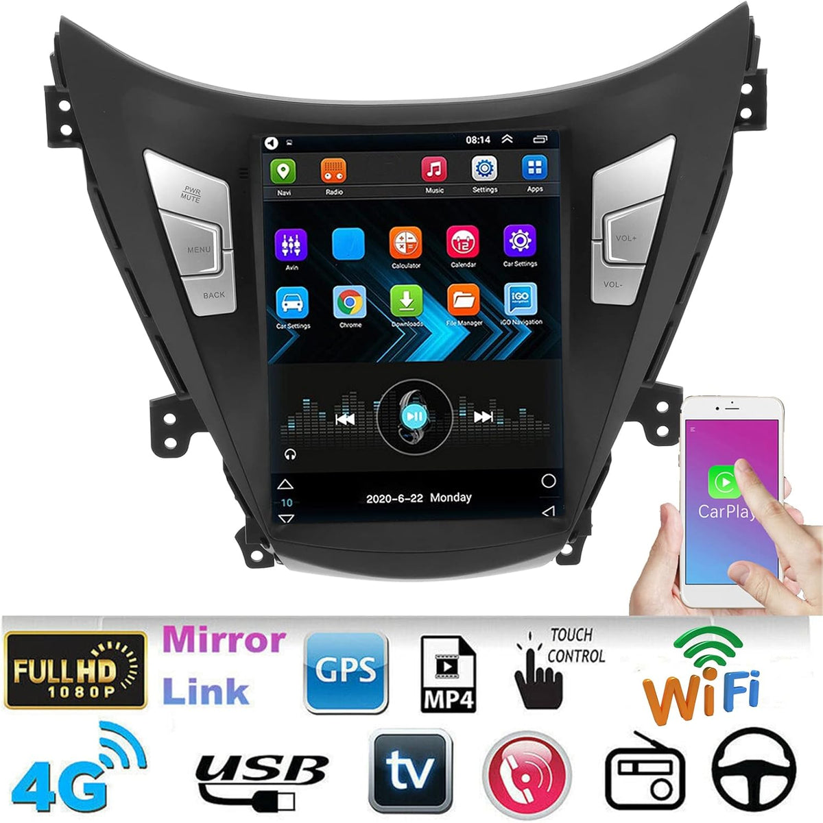 9.7in Car Radio Stereo Bluetooth MP5 Navigation A43121