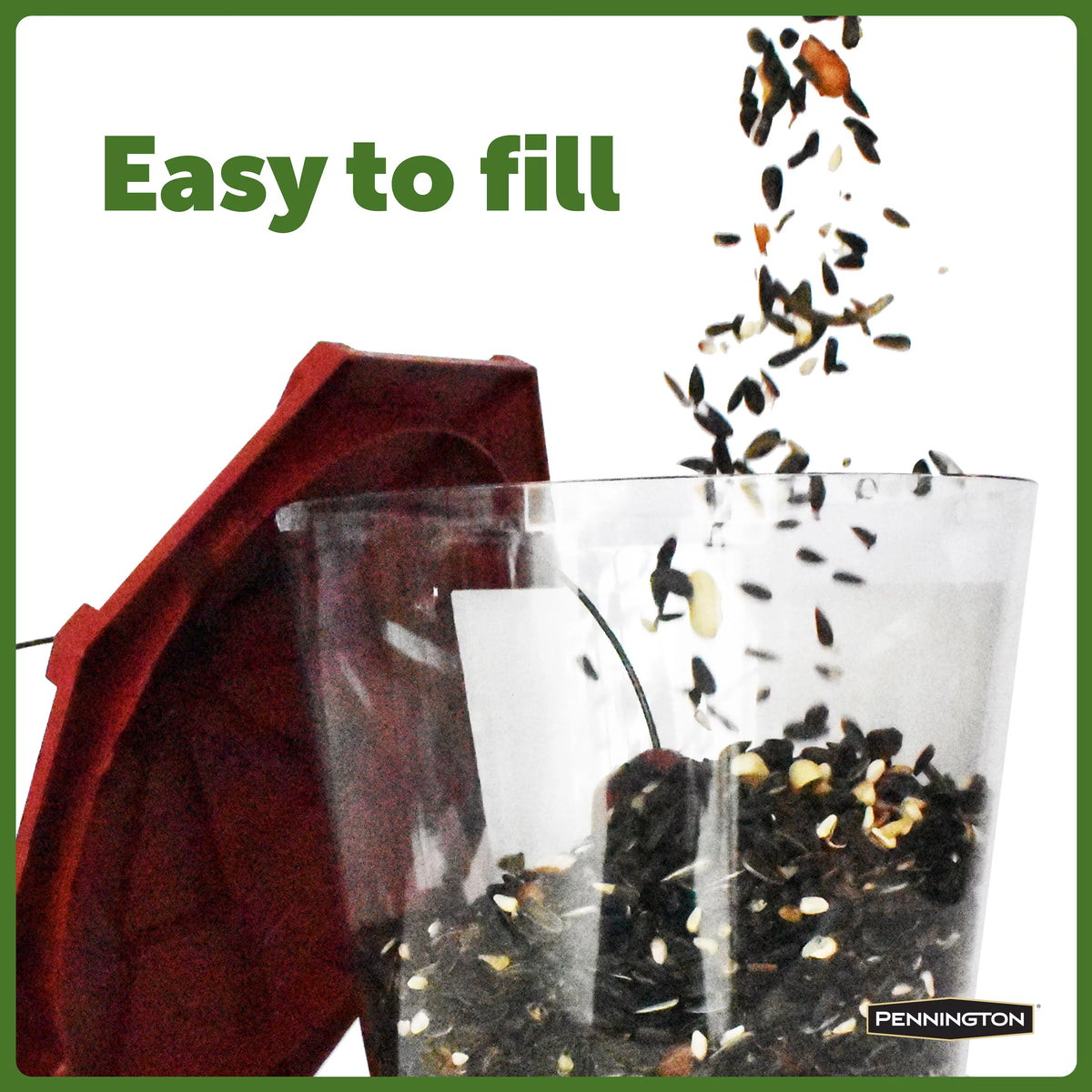Red Recycled Plastic Wild Bird Hopper Feeder, 7 lb. Capacity, 2 Pack V53112