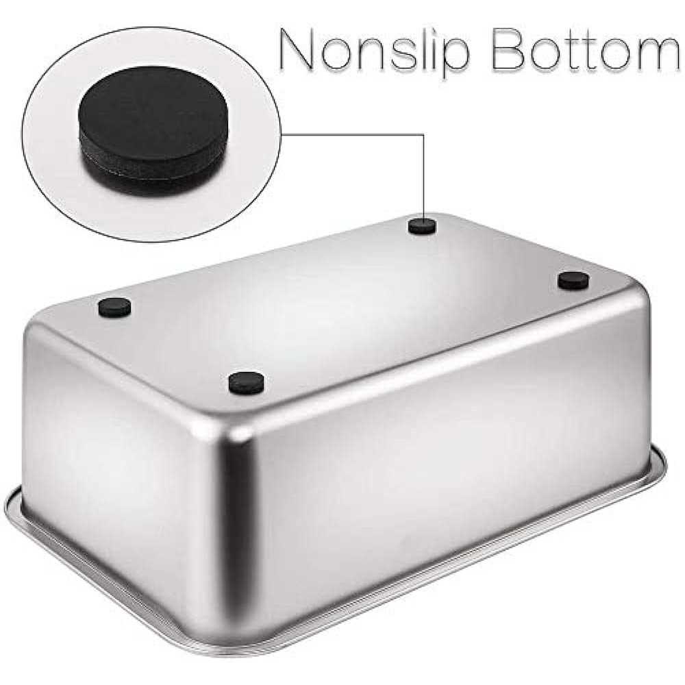 Stainless Steel Litter Box with High Sides and Non Slip Rubber Feet E5020