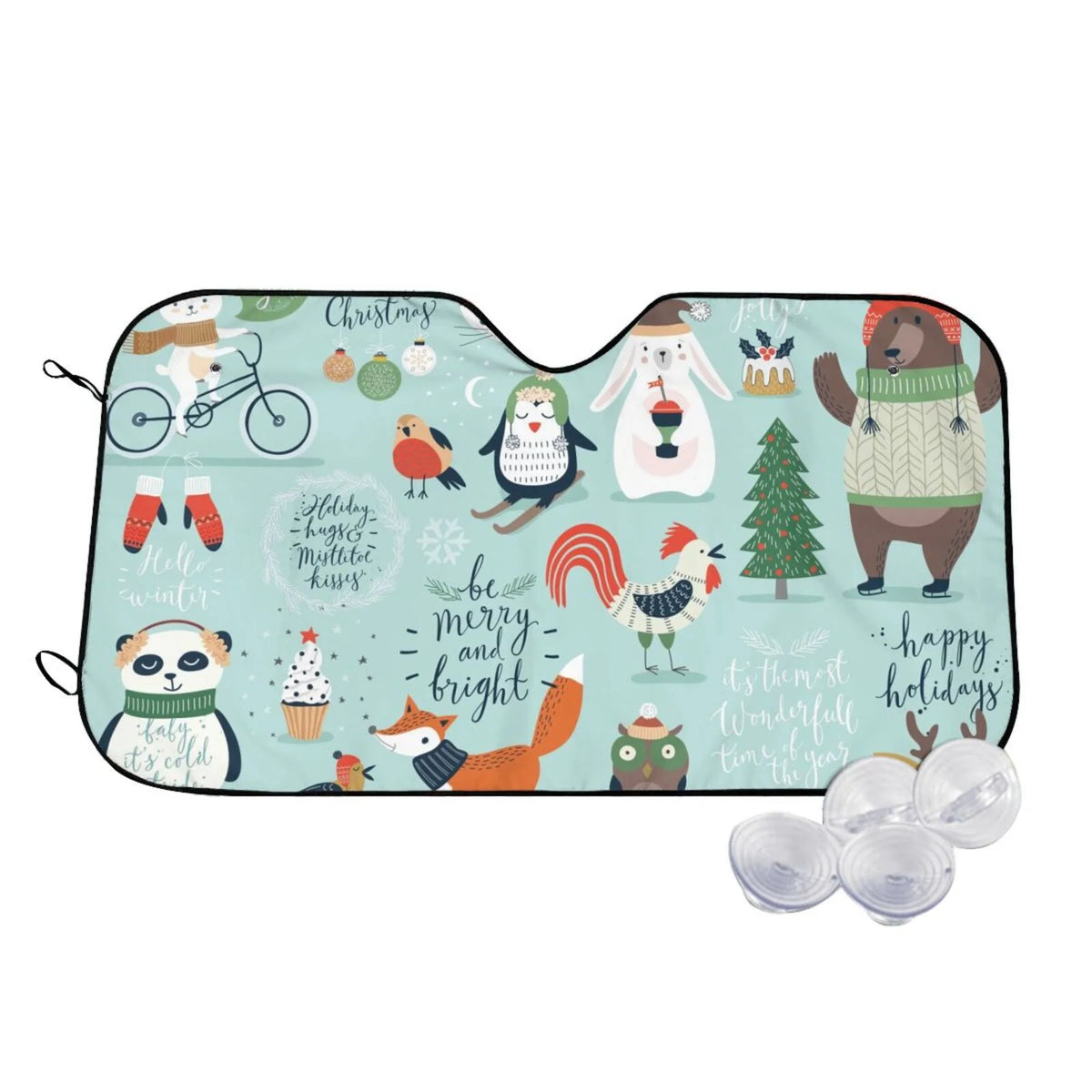 Christmas Winter Animals Windshield Sun Shade X988