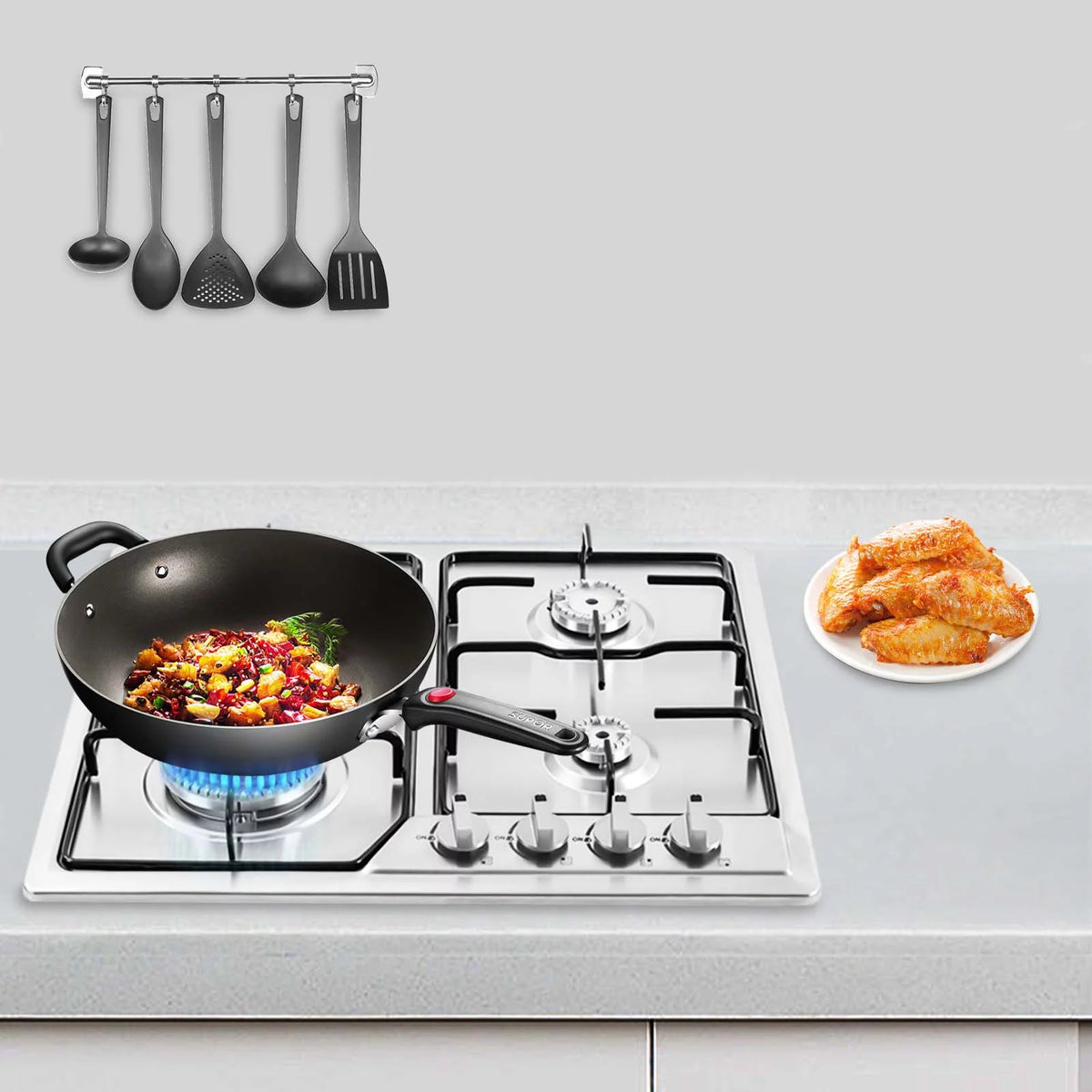 23 x 20 Stainless Steel 4 Burners Gas Cooktop X456