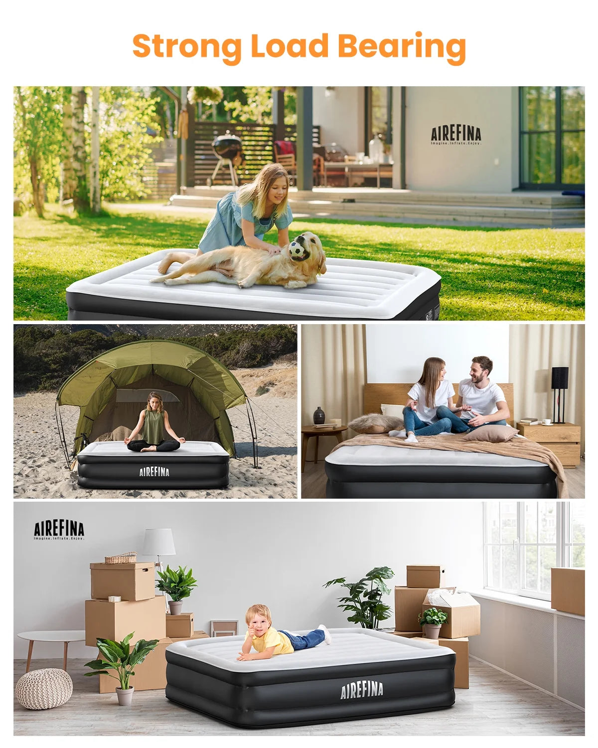 Full Size Air Mattress with Built-in Pump O2407