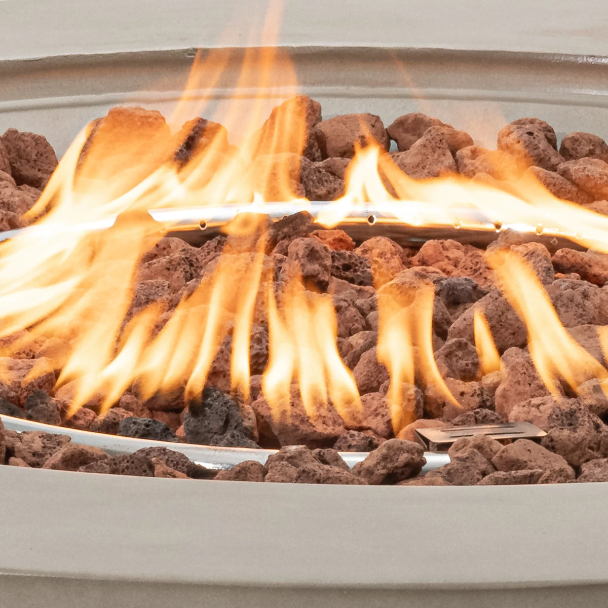 40.5 inch Round Grey Propane Fire Pit Table K86149