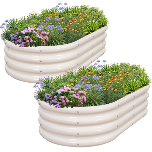 Silver 4x2x1ft Metal Raised Garden Bed 2pack O616