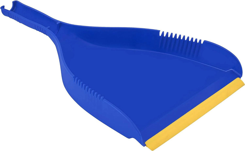 Heavy Duty Blue Plastic Dustpan with Rubber Edge T321792