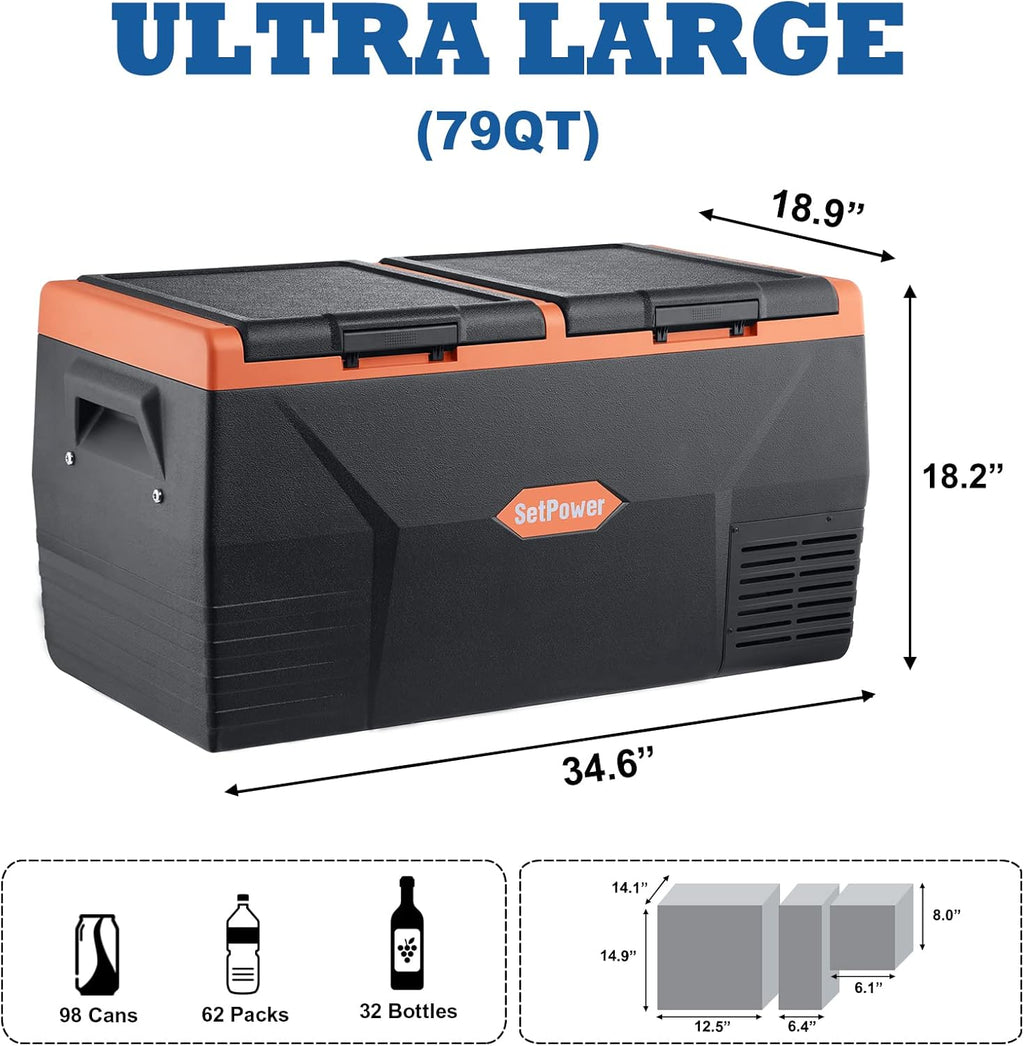 Portable Refrigerator Freezer, Dual Zone, 12 Volt R846233