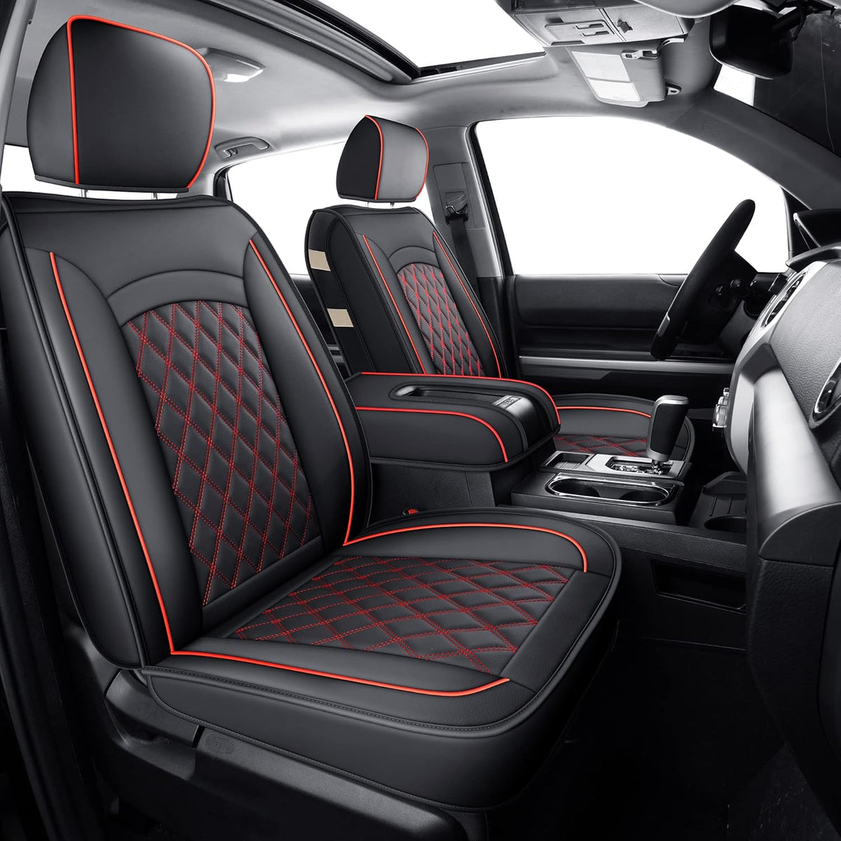 Black Faux Leather Seat Covers B6426