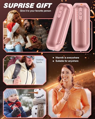 Rechargeable Hand Warmers 2 Pack - 6000mAh Portable Electric Heater with Flashlight & 5 Level A992