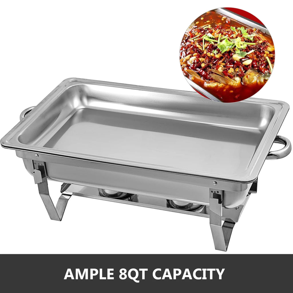 9L Stainless Steel Full Size Rectangular Chafing Dish 4 Packs G43821