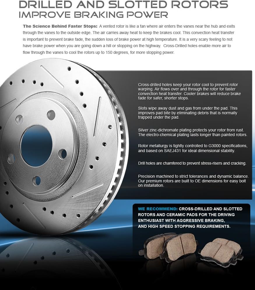 Premium Brake Calipers Rotors Pads for Cadillac CTS I53517
