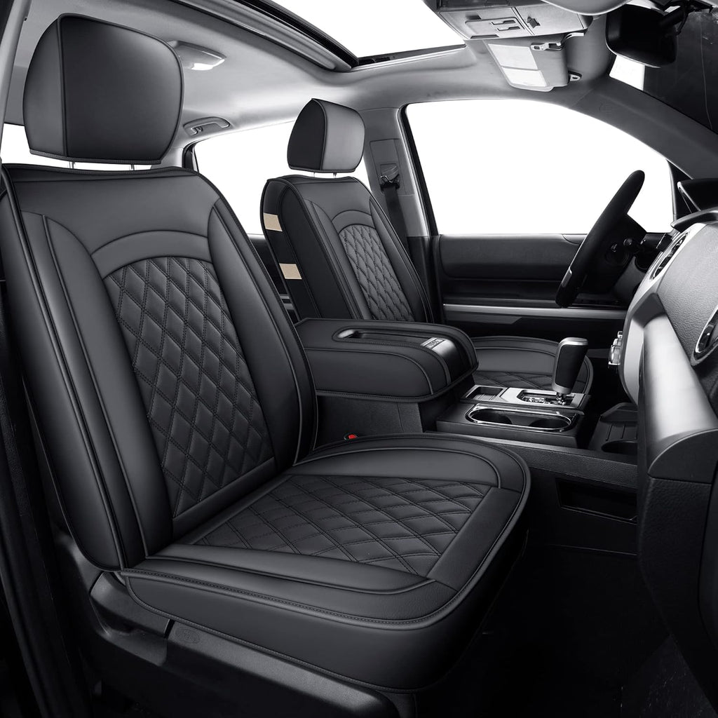 Black Faux Leather Seat Covers B6426