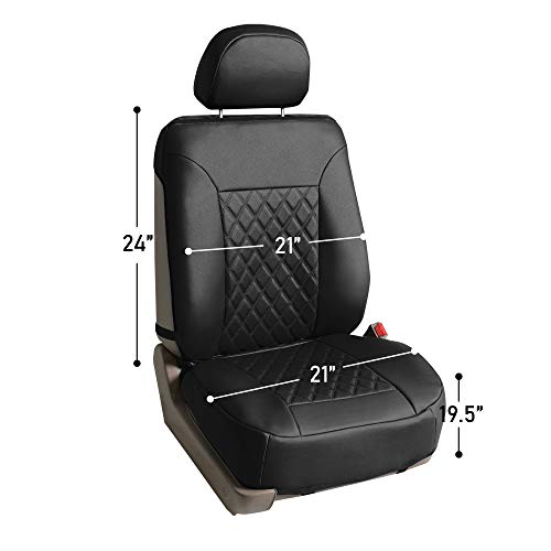 Beige Faux Leather Car Seat Covers Front Set T66036