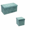 Blue Velvet Velvet Ottoman with Storage O550