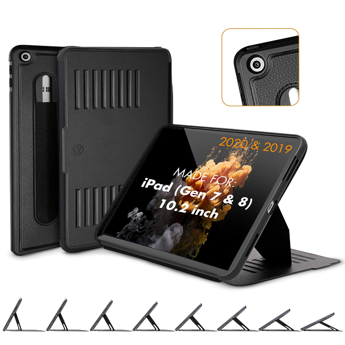 Black iPad 10.2 inch Case D336