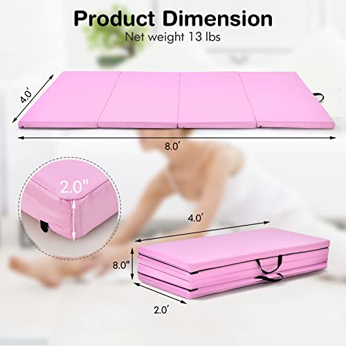4' x 8' x 2" Folding Exercise Mat with Carry Handles Y289075
