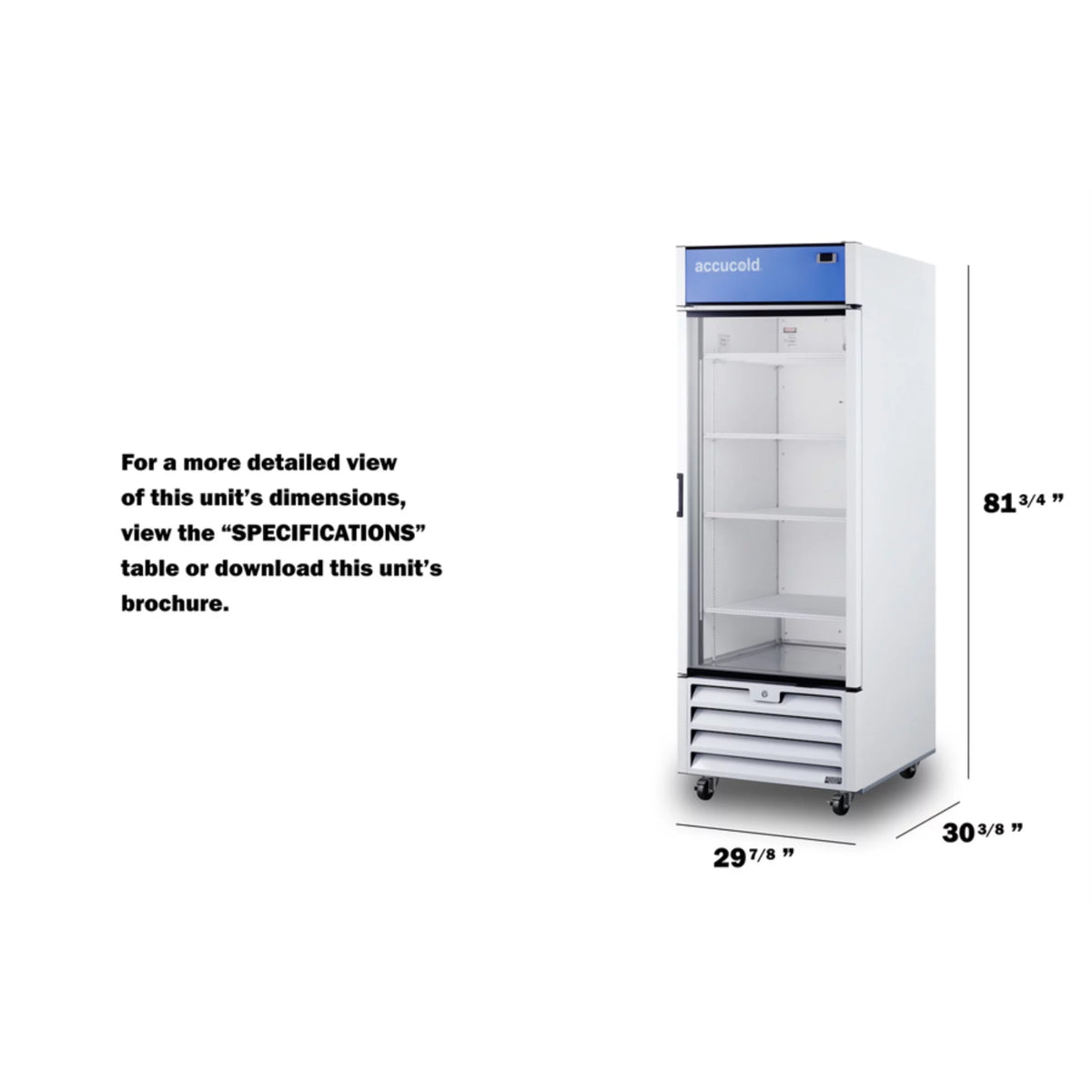 Full-sized glass door commercial beverage center W286