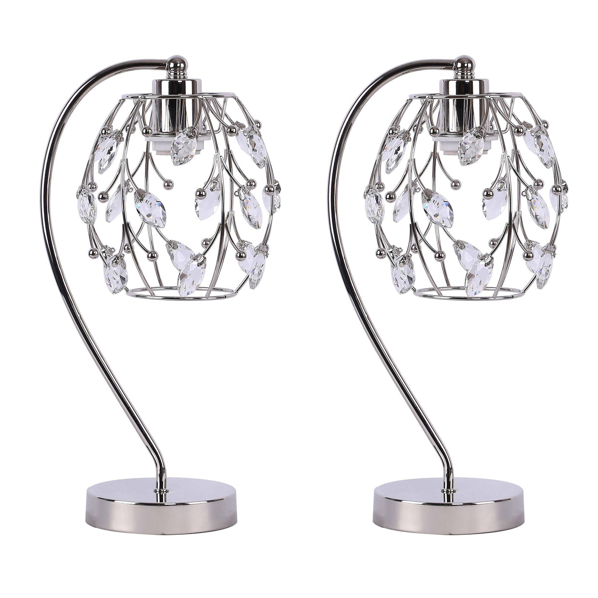 Polished Nickel Task Lamp with Crystalline Metal Shade (2-Pack) B327054