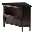Espresso Corner TV Media Stand with Open Shelf F7415