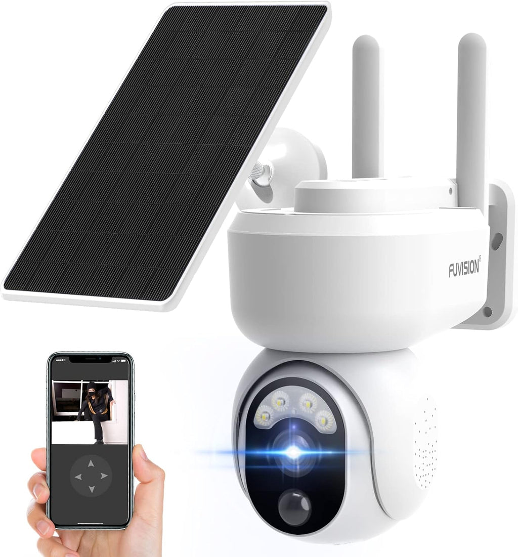 Wireless Outdoor Solar Powered Security Camera with 360° View and PIR Motion Detection M3801