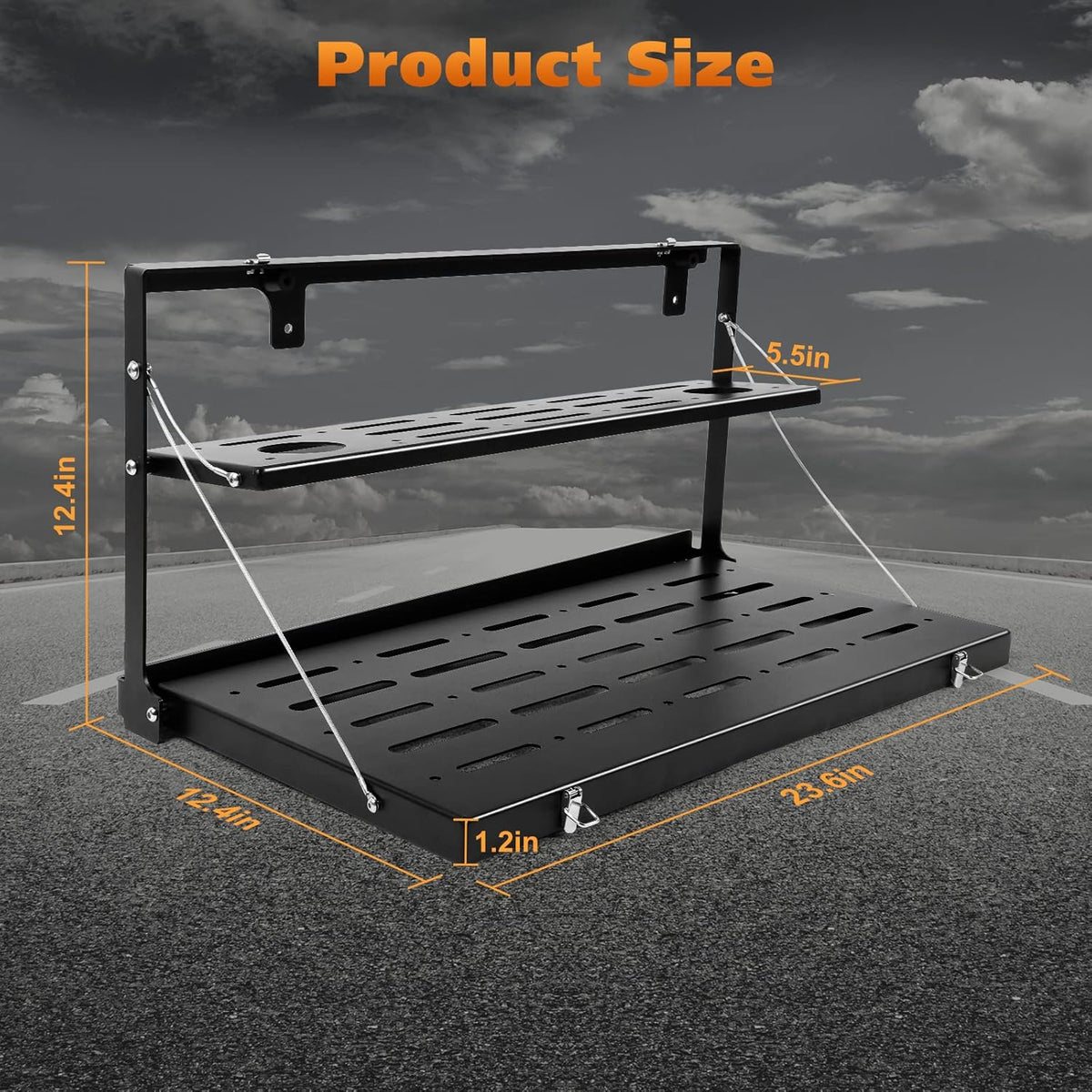 Tailgate Table Rear Foldable Cargo Shelf Aluminum Alloy Storage Rack N80857