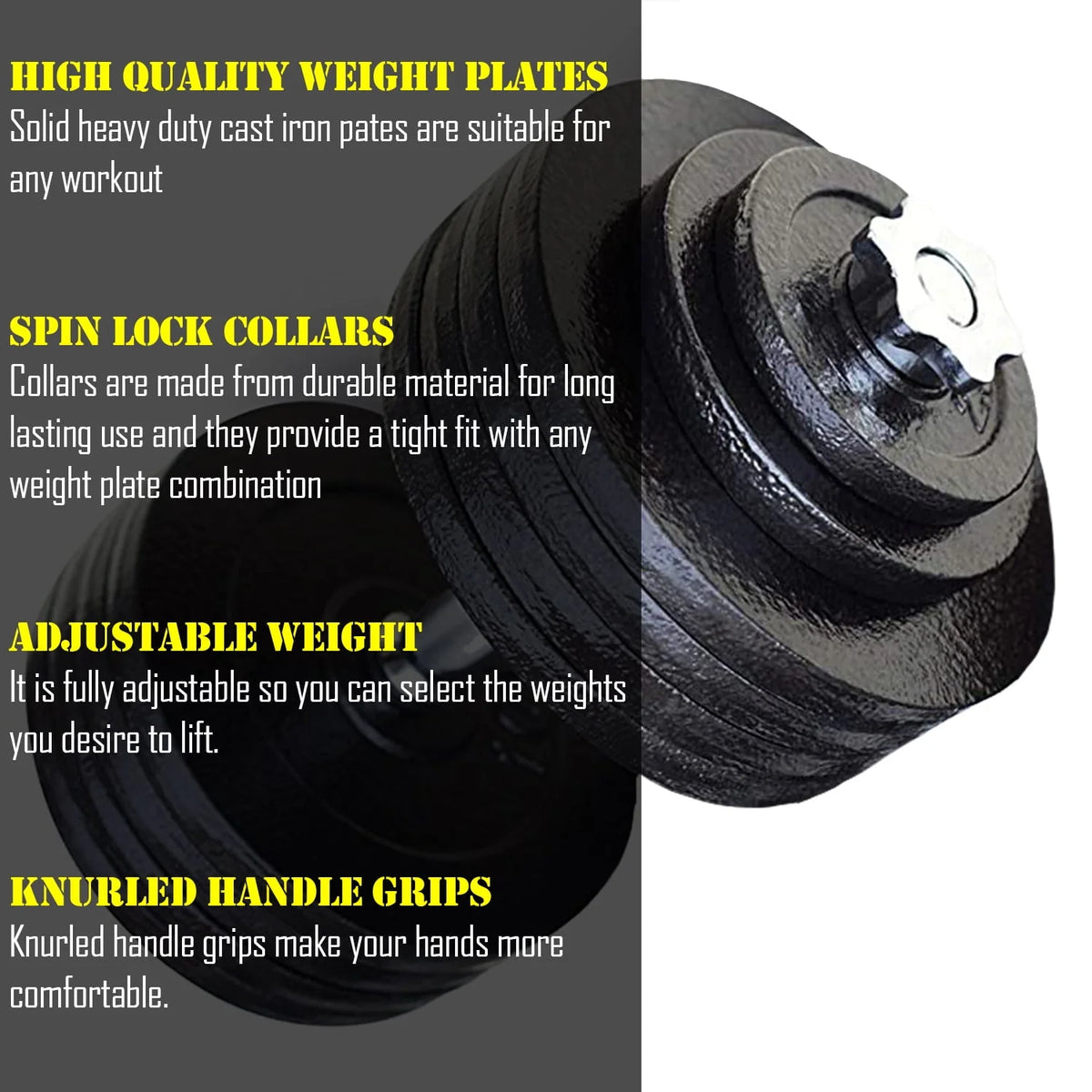 Adjustable Cast Iron Dumbbells Set N158042