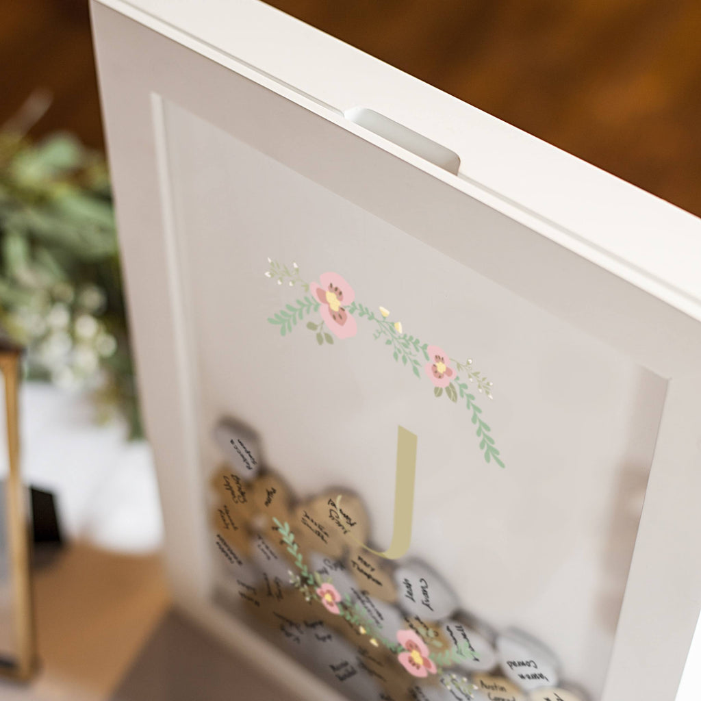 Floral Heart Drop Guestbook P9674