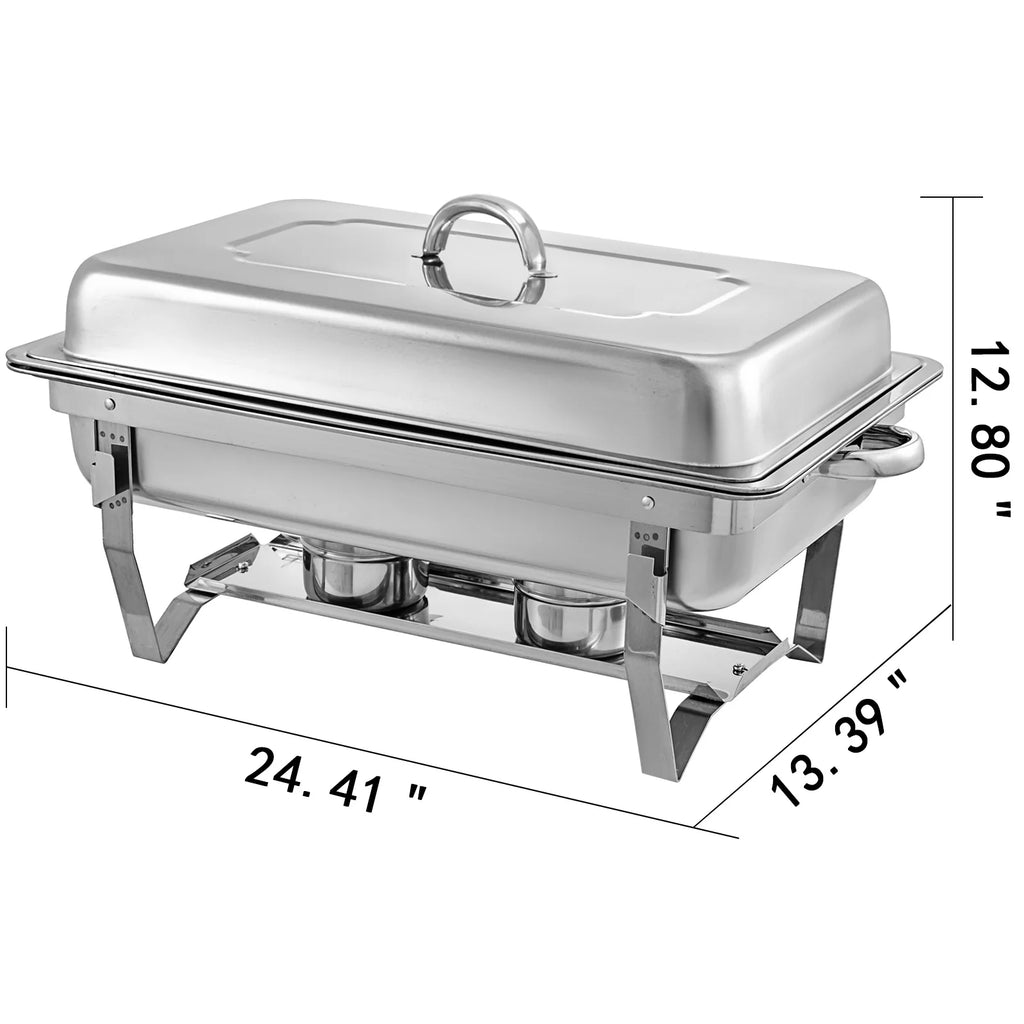 9L Stainless Steel Full Size Rectangular Chafing Dish 4 Packs G43821