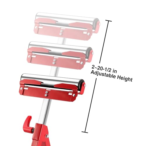 WORKPRO Folding Roller Stand Height Adjustable, Heavy Duty 250 LB Load Capacity, Outfeed Woodworking V48710