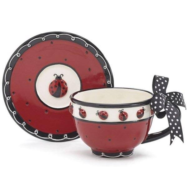 Ladybug Teacup and Saucer Set R171160