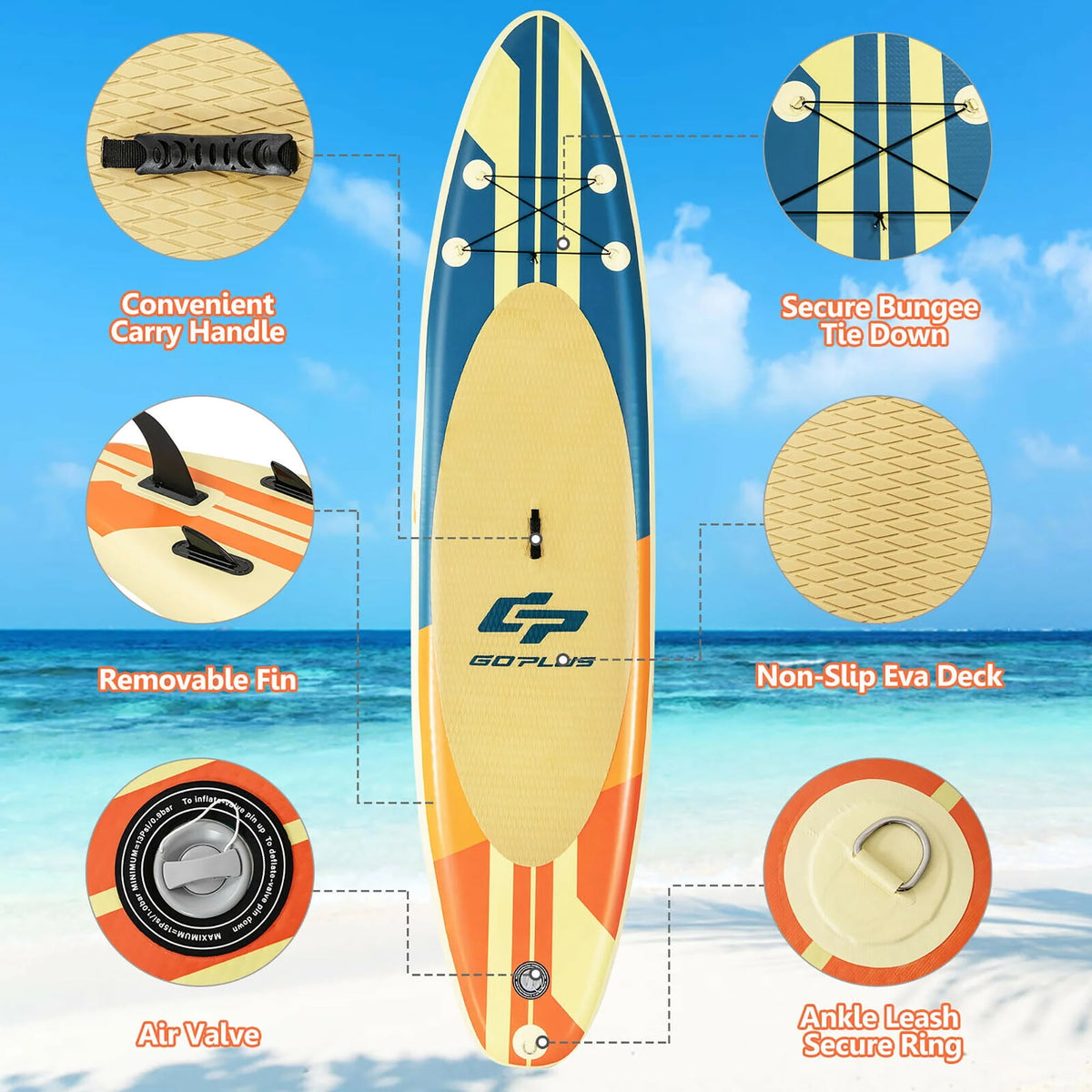 10.5ft Inflatable Stand Up Paddle Board with Paddle U239701
