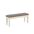 Brown and White Padded Storage Bench L11403