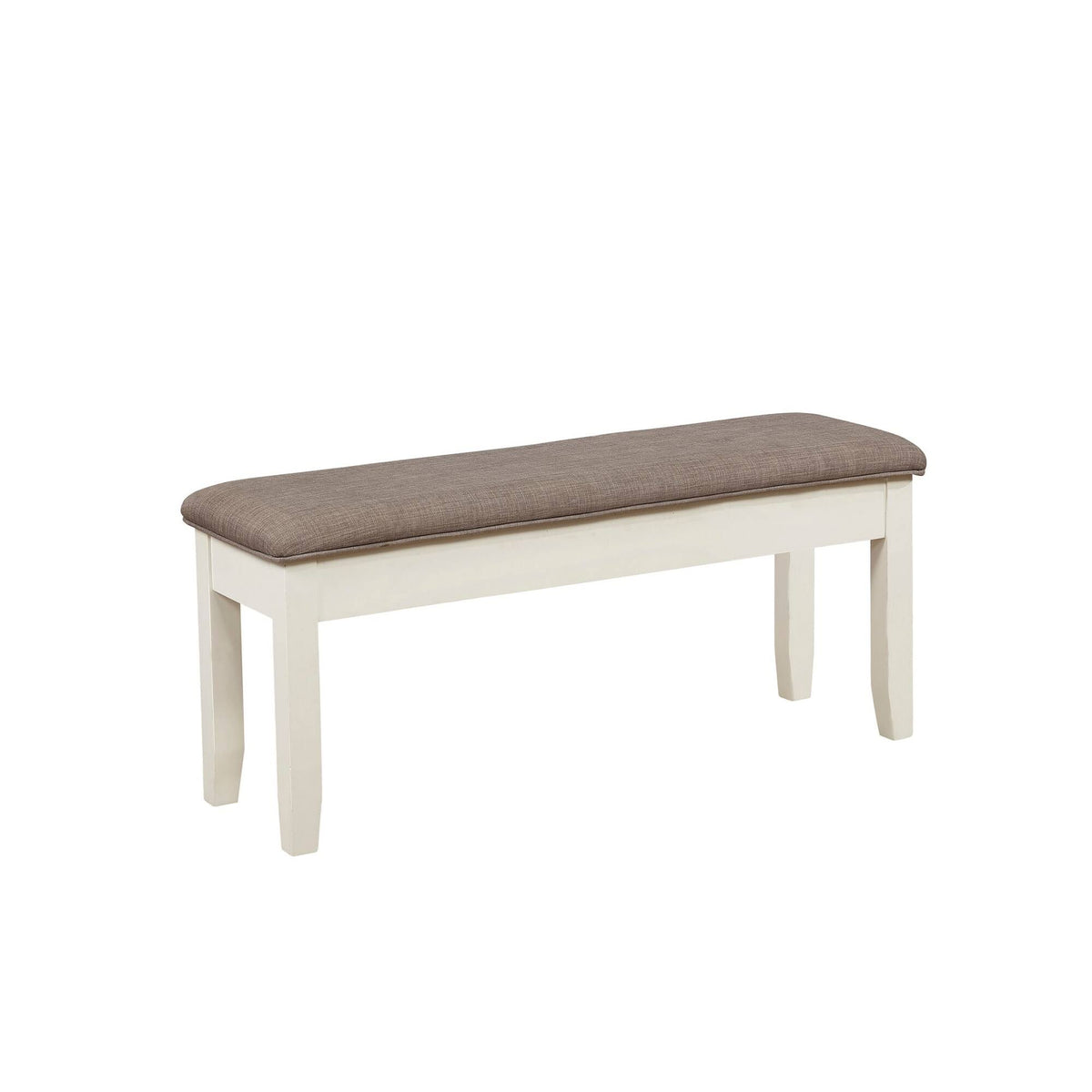 Brown and White Padded Storage Bench L11403