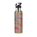 Colorful Dinosaur Stainless Steel Insulated Water Bottle with Straw Lid Y5118