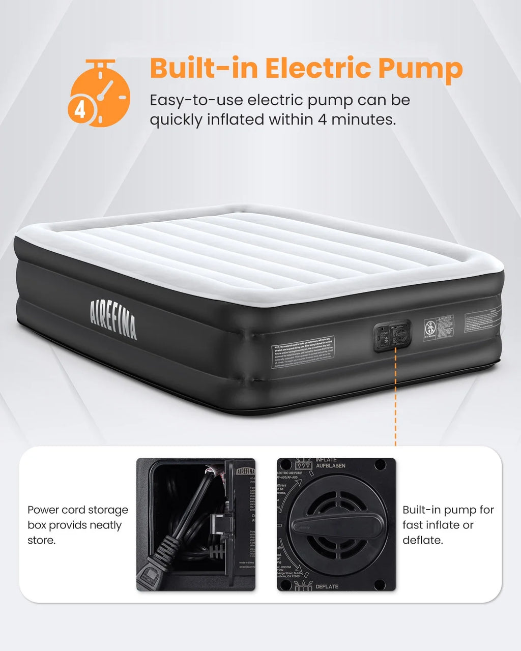 Full Size Air Mattress with Built-in Pump O2407