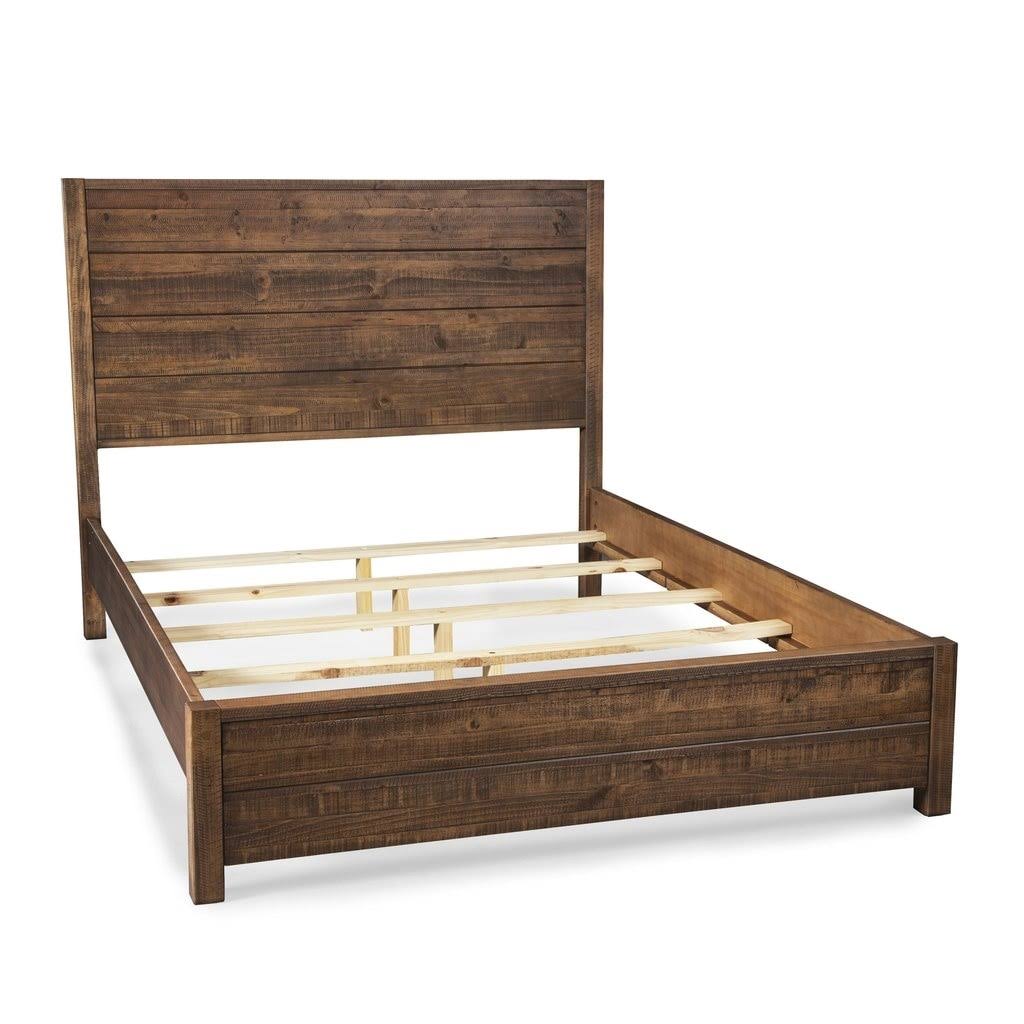 Rustic Walnut Queen Panel Bed G2938