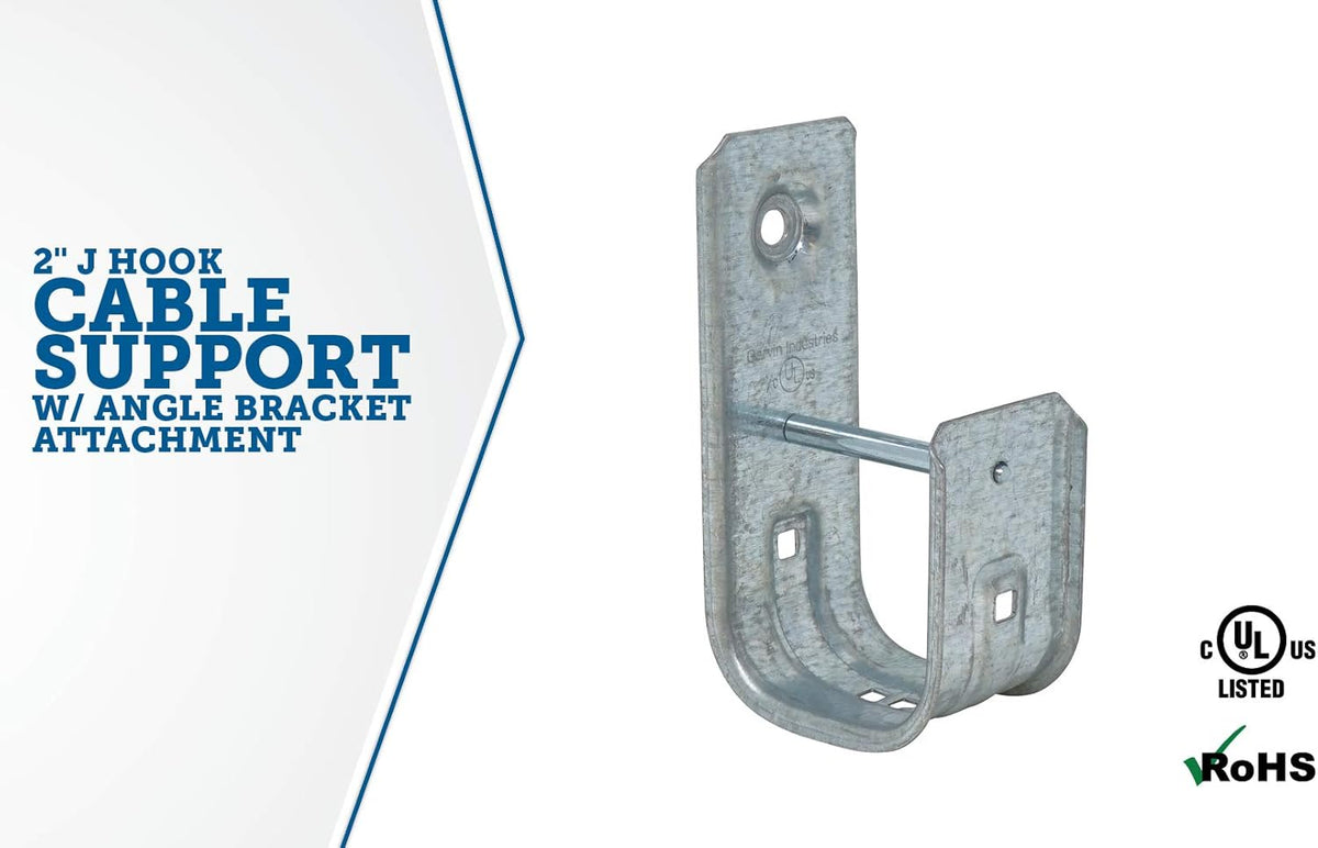 1-5/16 Inch Zinc Plated Steel Support J-Hook, 50 Pack R72167