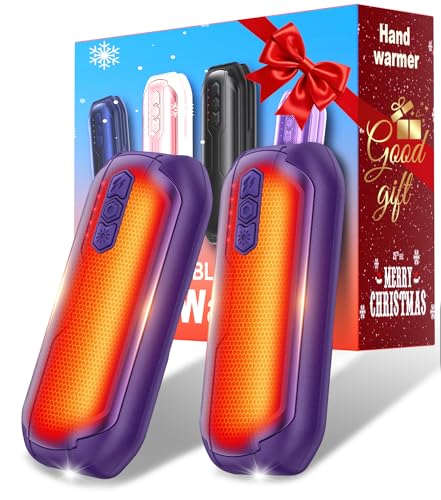 Rechargeable Hand Warmers 2 Pack - 6000mAh Portable Electric Heater with Flashlight & 5 Level A992