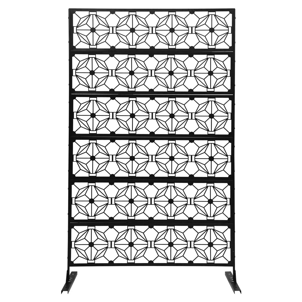 Steel Garden Flower Pattern Privacy Screen Panel Y620