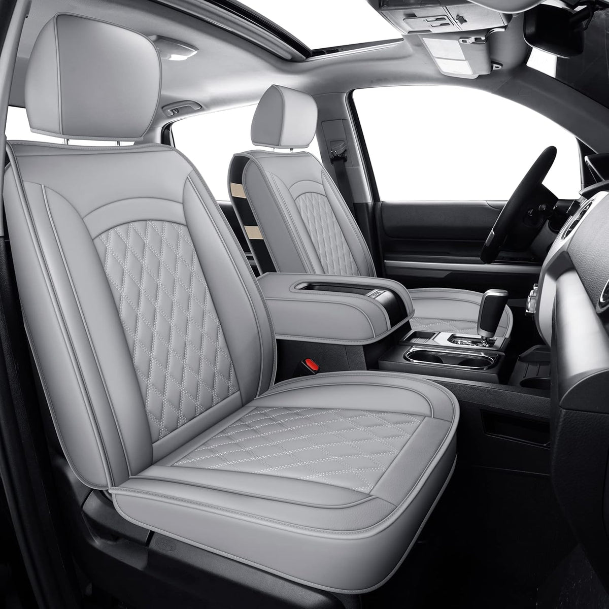 Black Faux Leather Seat Covers B6426