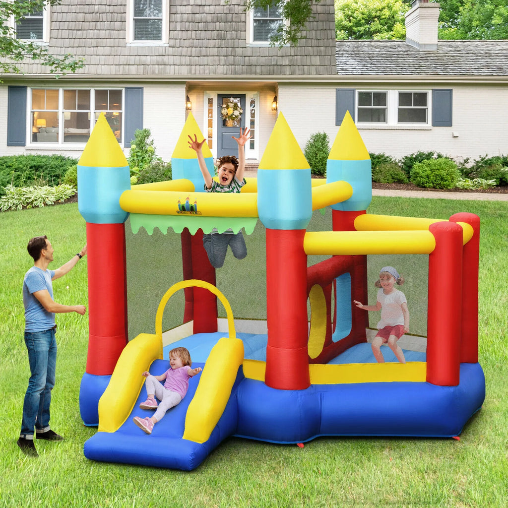 Inflatable Bounce House Slide with Tunnels Ball Pit & 480W Blower L1388