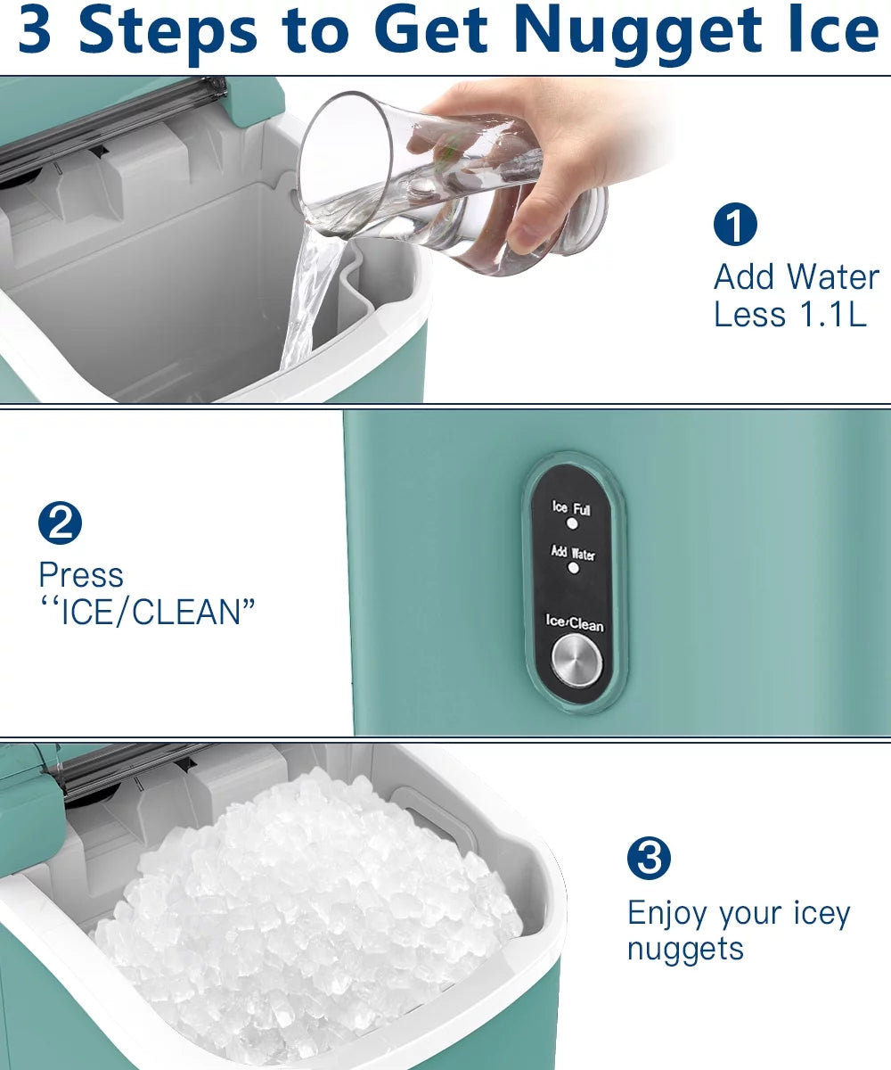33lbs Countertop Ice Maker with Scoop, Black A12667