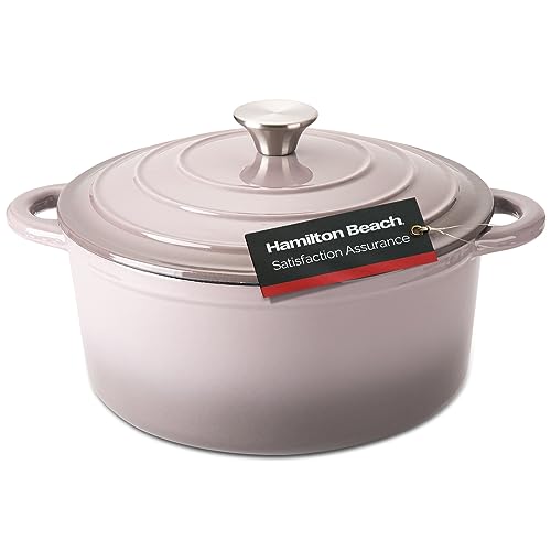 Red Enameled Cast Iron Dutch Oven 5.5-Quart with Lid W619