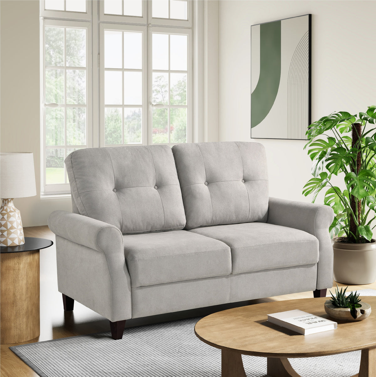 Sand Fabric Sofa J1674