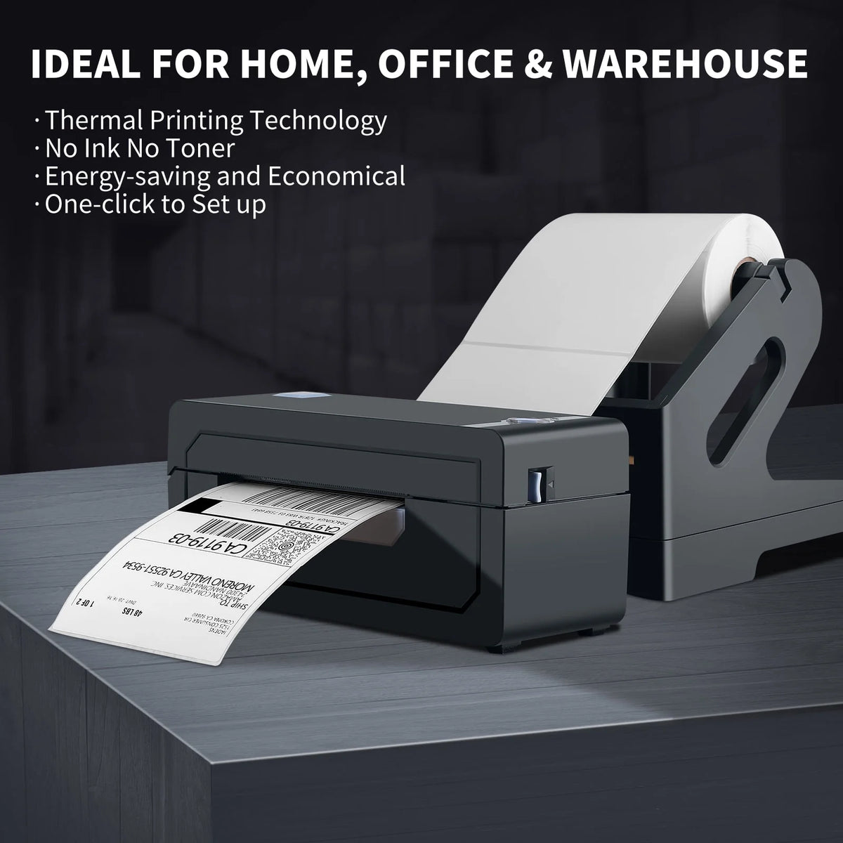 Thermal Label Printer, 4''x6'' Bluetooth H1386