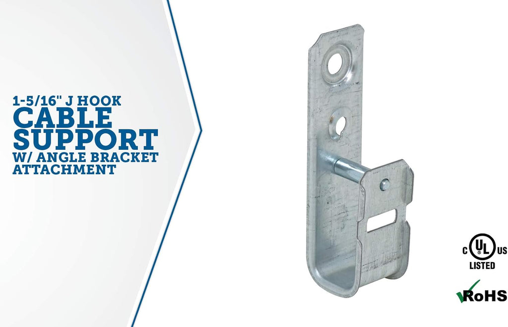 1-5/16 Inch Zinc Plated Steel Support J-Hook, 50 Pack R72167