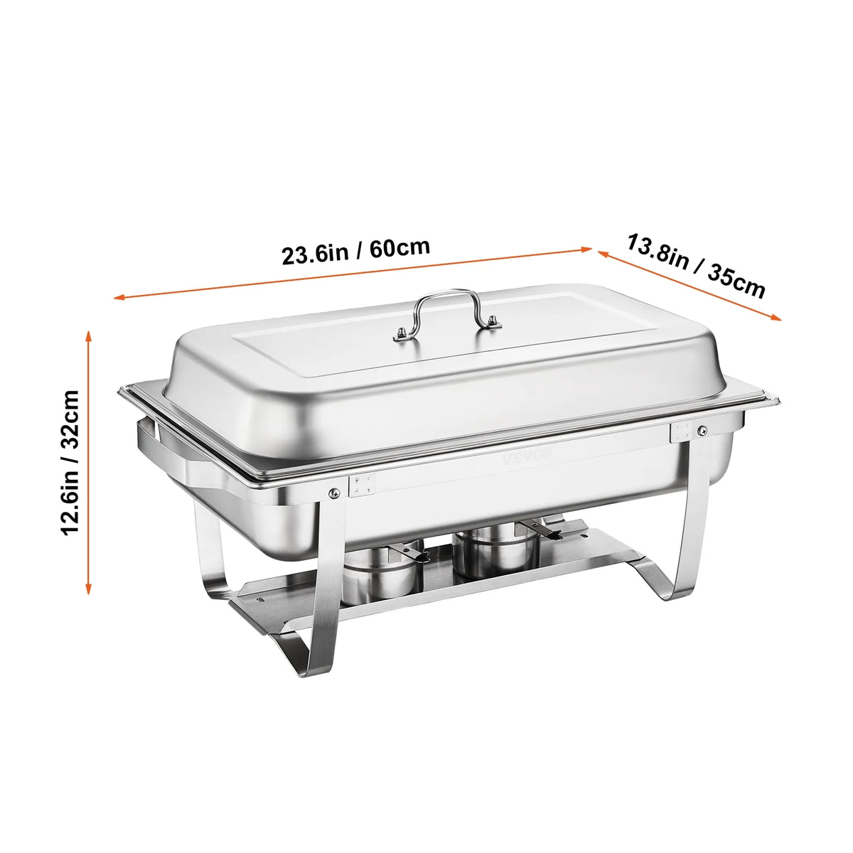 9L Stainless Steel Full Size Rectangular Chafing Dish 4 Packs G43821