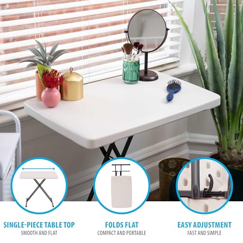 4-Foot Commercial Adjustable Folding Table, Almond G35211