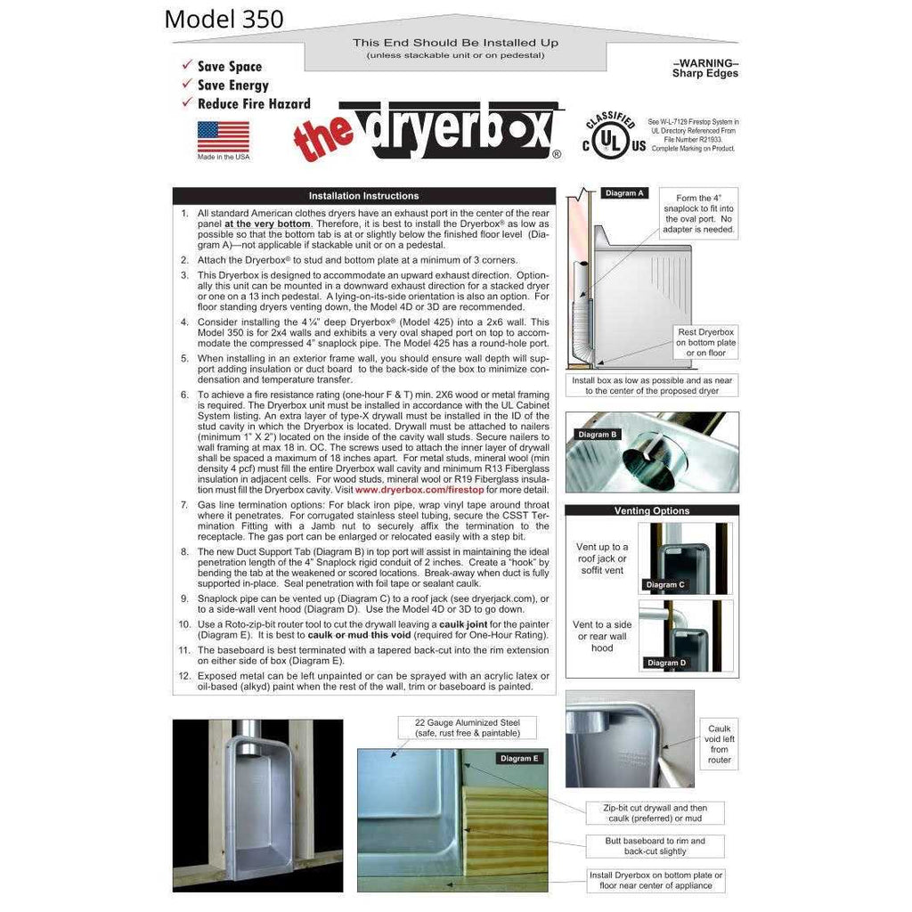 Recessed Dryer Vent Box H621