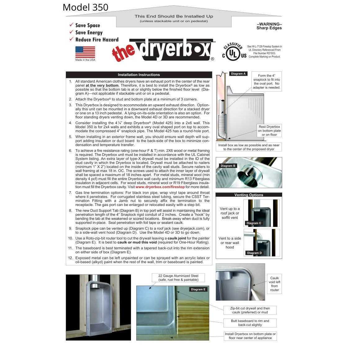 Recessed Dryer Vent Box H621